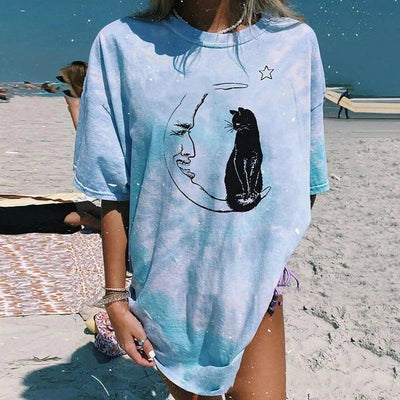 Bunny Graphic Oversized T-Shirt for Beachwear-6Style-7