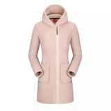 Mid long fleece jacket with hood-Beige-2