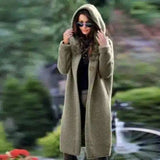 NEW Women's Baggy Cardigan Coat Tops Ladies Chunky Knitted-Green-7