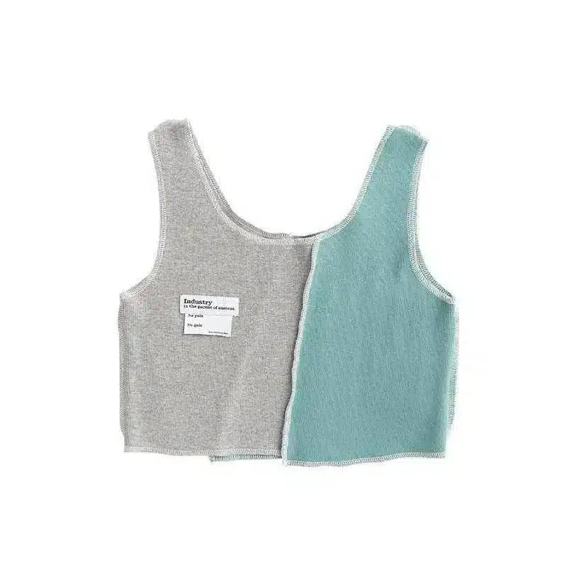 Reversible Cotton Vest for Layering-Green-1