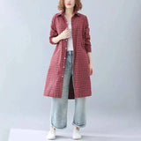 LOVEMI - Lovemi - Plaid Brushed Loose And Slim Long-sleeved Shirt