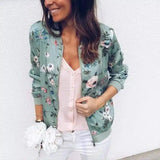 Baseball Uniform Jacket - Floral Print Bomber Style-green-2