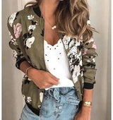 Baseball Uniform Jacket - Floral Print Bomber Style-A Green-4