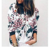 Baseball Uniform Jacket - Floral Print Bomber Style-Pink-6