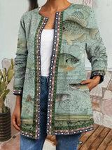 Bohemian Printed Women's Casual Jacket-Printed fish-2