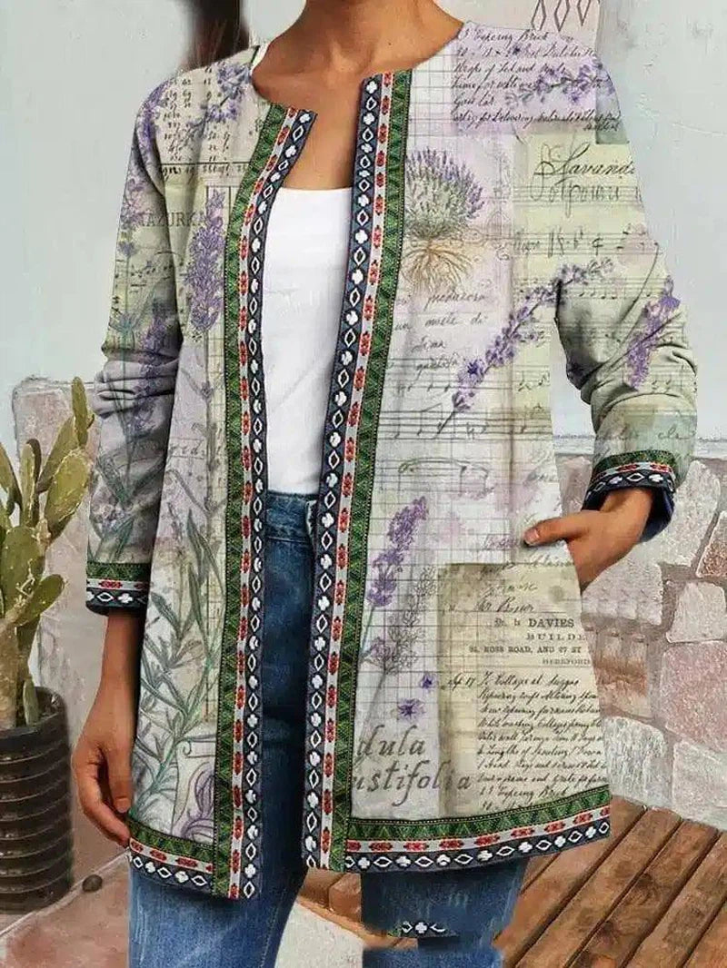 Bohemian Printed Women's Casual Jacket-Stamped letters-5