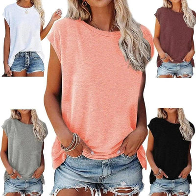 Women's Casual Sleeveless Tee Shirt Top-1