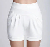 Shorts Chiffon Women Cotton Casual-White-25