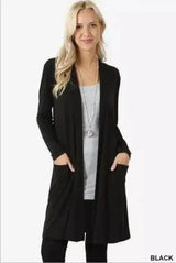 LOVEMI - Lovemi - Simple Coat Long Sleeve Mid-length Cardigan