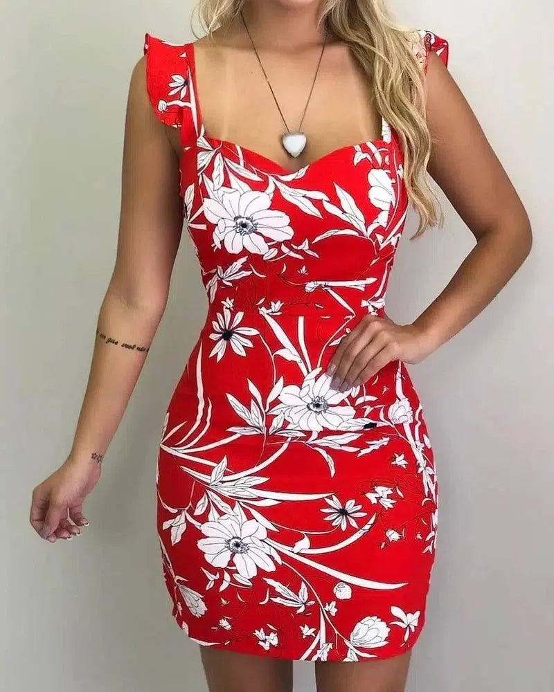 Sleeveless printed hip dress-gules-19