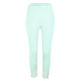 Slim Slimming Printed Cropped Trousers-177 Light green-7