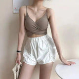 Women's Sleeveless Cropped Tank Top-Khaki-4