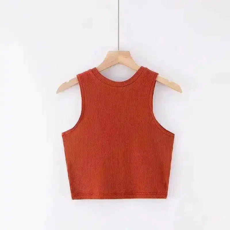 Sleeveless Knit Tank Tops for Women-Brown-2
