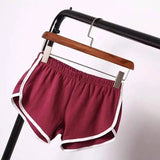 Summer Shorts Women Casual Shorts Workout Waistband-Winered-27