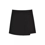 Women's Long Sleeve Top and Mini Skirt Set-Black skirt-4