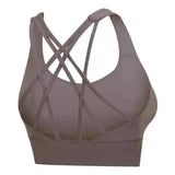 Women's Crisscross Sports Bra Top-Light Purple-3