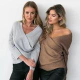 LOVEMI - Lovemi - V-neck bottoming sweater with chest cross