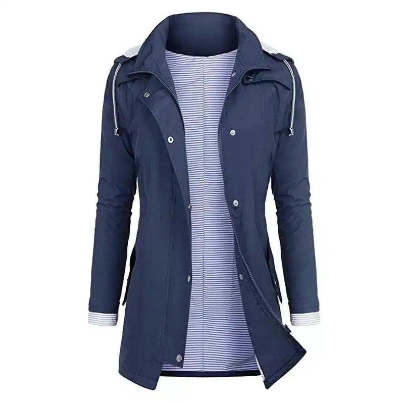 Breathable Lightweight Rain Jacket for Women-Dark blue-3