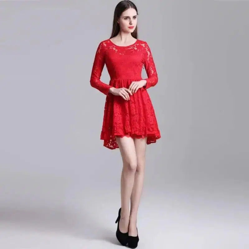 LOVEMI - Lovemi - Wild Beauty Hollow Lace Mini Dress