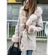 LOVEMI - Lovemi - Winter mid-length pie overcoming thick fur collar