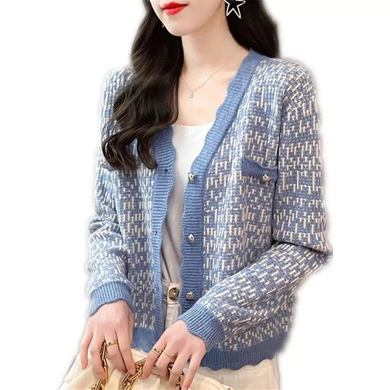 Women's Knit Cardigan with Button Closure-1