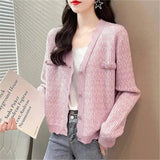 LOVEMI - Lovemi - Women's Korean Style Sweater Jacket Women's Short