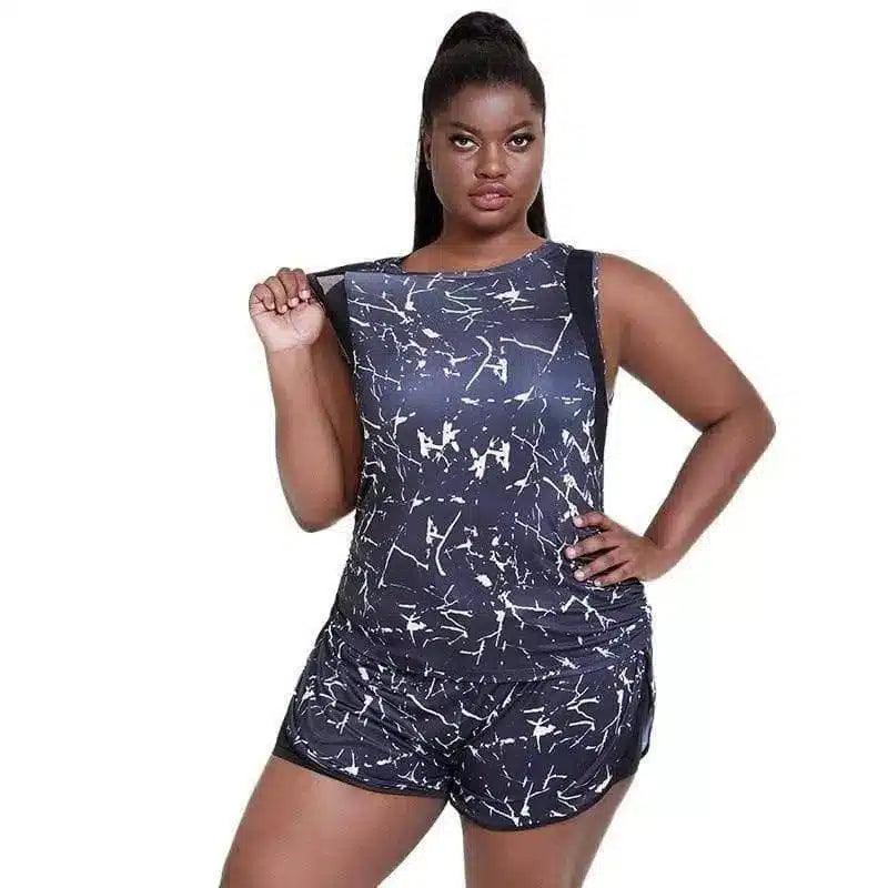 Women's Plus Size Sleeveless Romper-Picture color-1