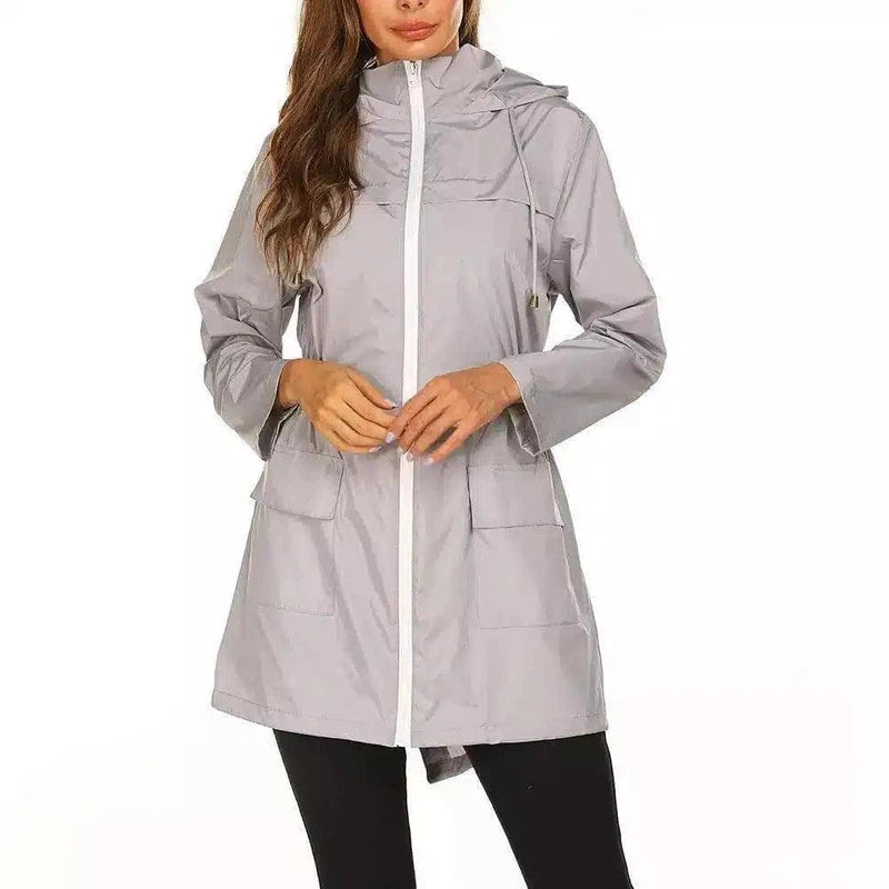 Women's Yoga Wear Hooded Jacket-Grey-1