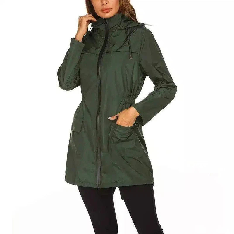 Women's Yoga Wear Hooded Jacket-Dark green-4