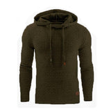 Men's Jacquard Sweater Long-sleeved Hoodie Warm Color Hooded Sweatshirt Jacket Beige / 5XL-ArmyGreen-8