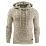 Men's Jacquard Sweater Long-sleeved Hoodie Warm Color Hooded Sweatshirt Jacket Beige / 5XL-Beige-9