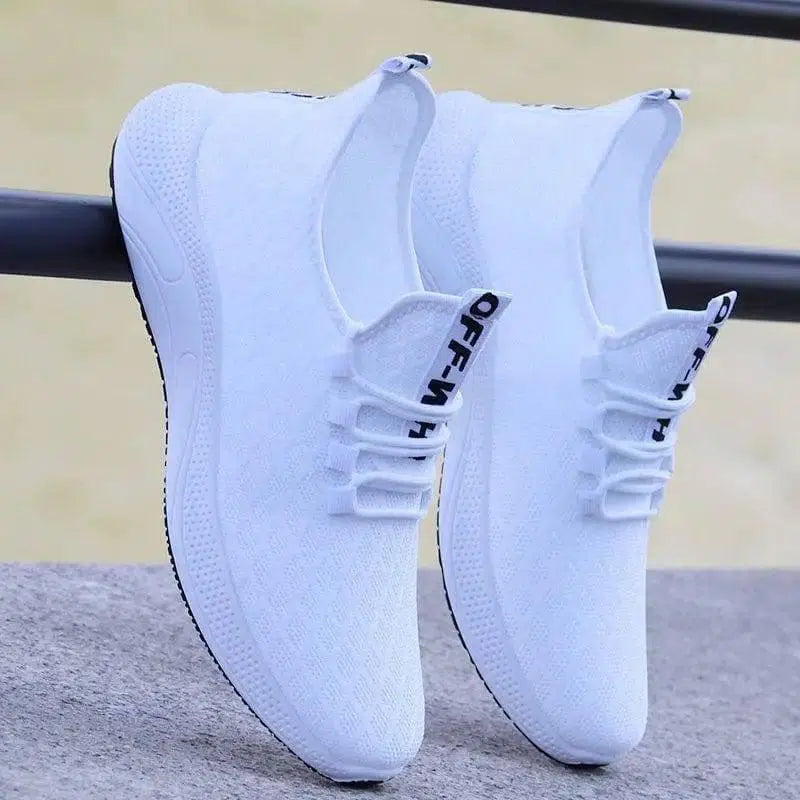 Men's Shoes Summer Breathable Sneakers For Men-Pure White-5