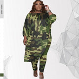 Plus-Size Camo Dress & Leggings Combo Fashion-1