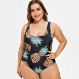 Plus size triangle one-piece swimsuit-Black-1