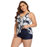 Plus-Size Tropical Tankini Swimwear Set for Women-1