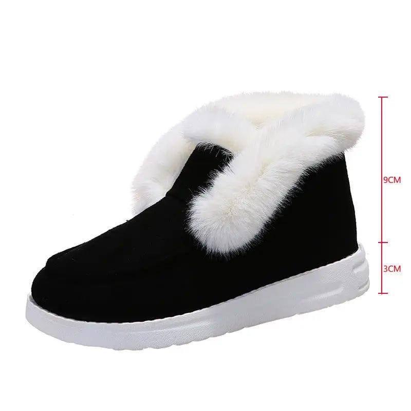 Plush Flat Bottom Thickened Large Short Snow Boots For Women-7