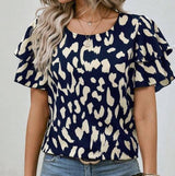 Pullover Round Neck Printed Loose Casual Short Sleeve-Picture Color-2