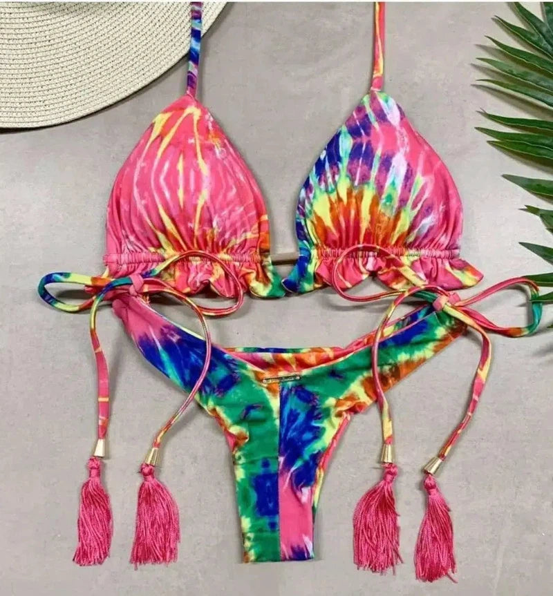 Sexy Split Bikini 25 Color Explosive Plus Color Swimsuit-Printing3-2