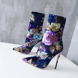 Sexy Stiletto Sock Women Booties Stretch Boots Women High-12