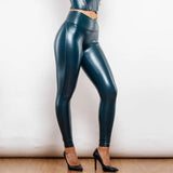 Shascullfites Melody X Cross Blue High Waist Leather V Shape-4