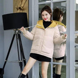 Short Down Coat Loose Korean Style-Beige-5