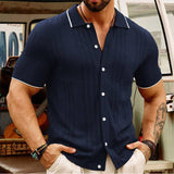 Short-sleeved Polo Shirt Summer Button Lapel Top Fashion-3