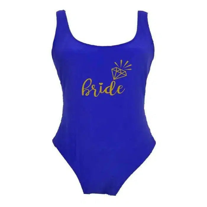 Shou One-piece Swimsuit, Simple And Backless-Royalblue-2