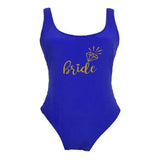 Shou One-piece Swimsuit, Simple And Backless-Royalblue-2