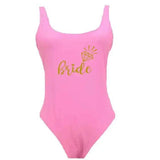 Shou One-piece Swimsuit, Simple And Backless-Pink-9