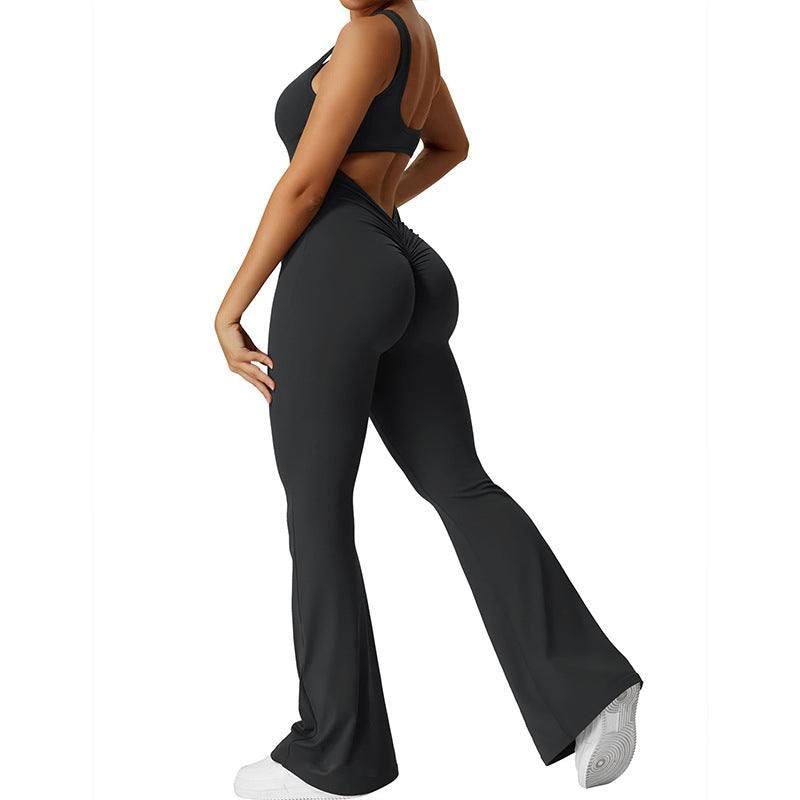 Slim Fit Hip Raise Jumpsuit Backless Exercise Yoga Clothes-10