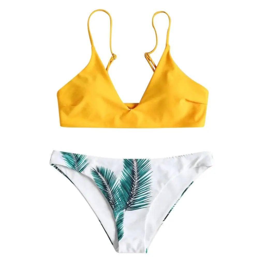 Small split swimsuit-Yellow-5