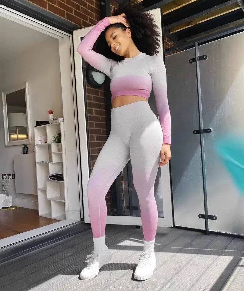 Sports tight Yoga suit-Pink-1