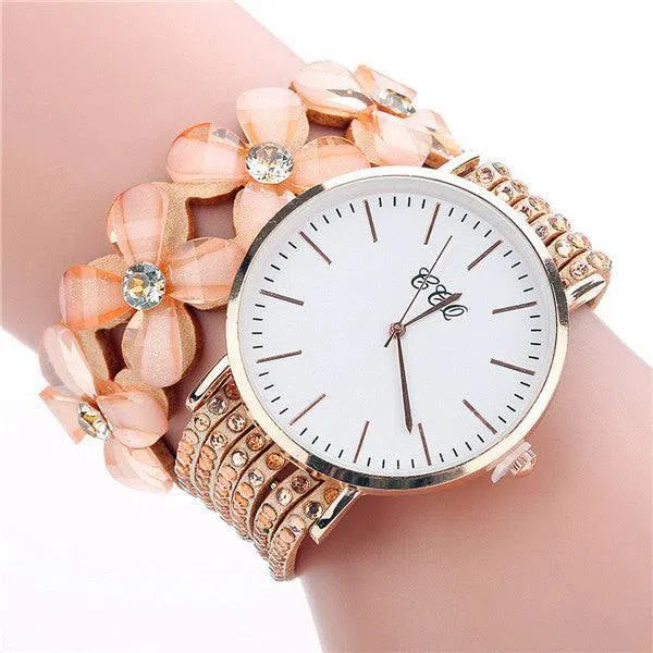 Stainless steel shell quartz watches Women luxury brand velvet drill band watch Ladies high quality fashion clock-10