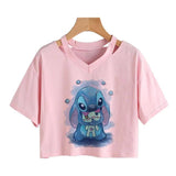 Stitch Cartoon Graphic Tee-59233-1